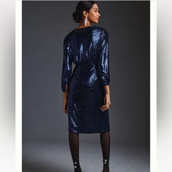 Anthropologie Twist-Front Sequin Dress Size 6 NWT - Picture 4 of 16